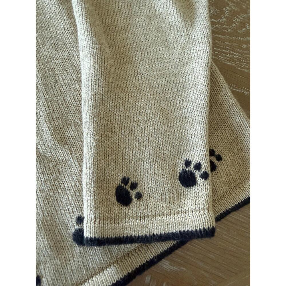 Vintage Christopher & Banks Cat Sweater M Embroidered Paw Print 90s Grandmacore - Picture 10 of 14